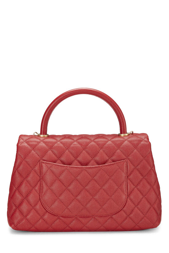 Red Quilted Caviar Coco Handle Bag Small, , large image number 5