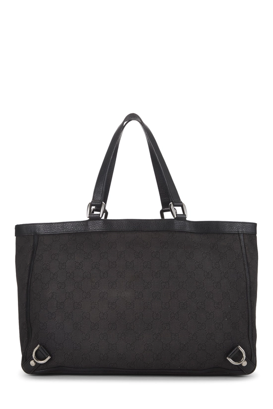 Black GG Denim D-Ring Abbey Tote Large, , large image number 3