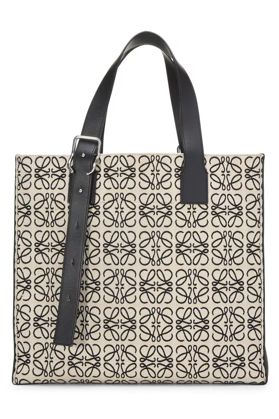 Black Jacquard Anagram Buckle Tote, , large image number 3