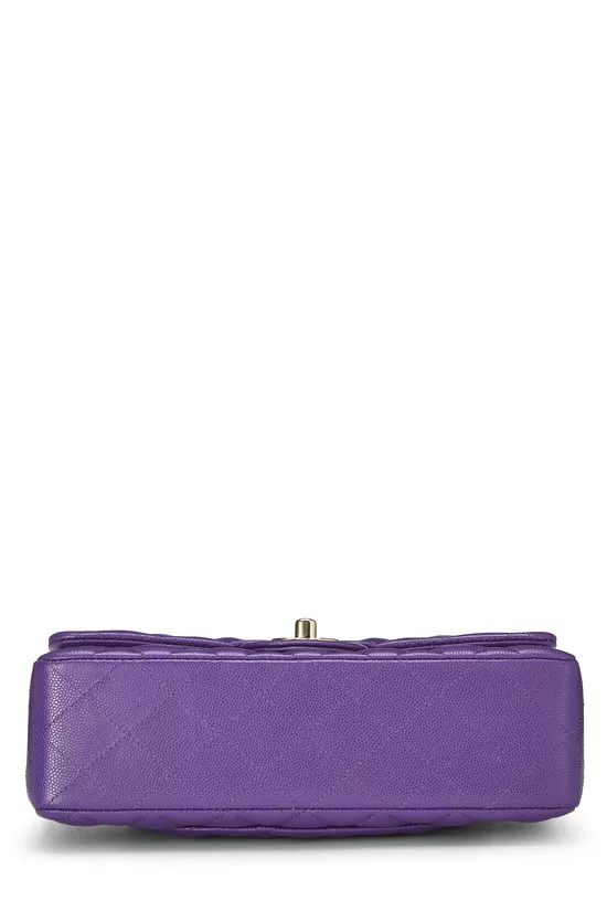 Purple Quilted Caviar Classic Double Flap Small, , large image number 4