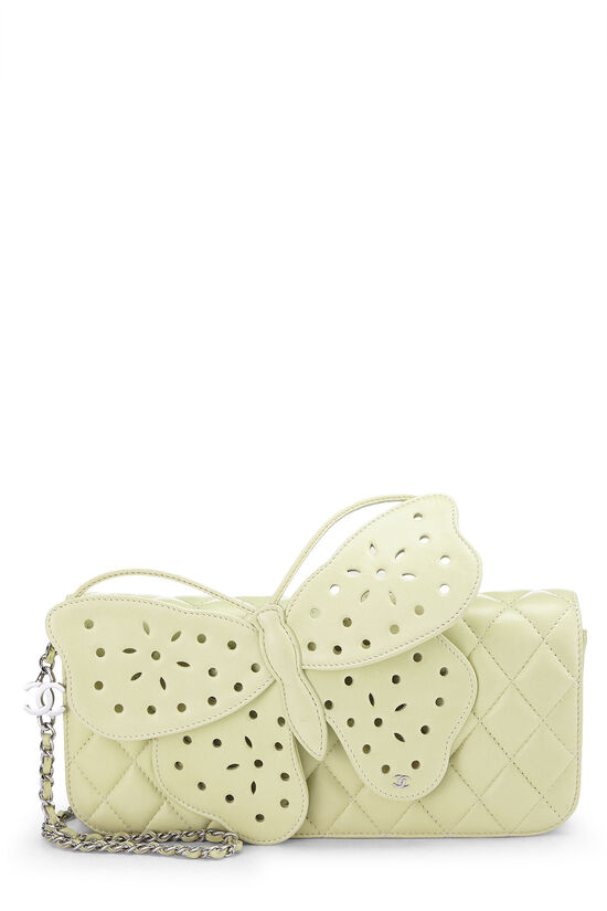 Chanel Green Lambskin Butterfly Shoulder Bag Q6B4TO1IGB000