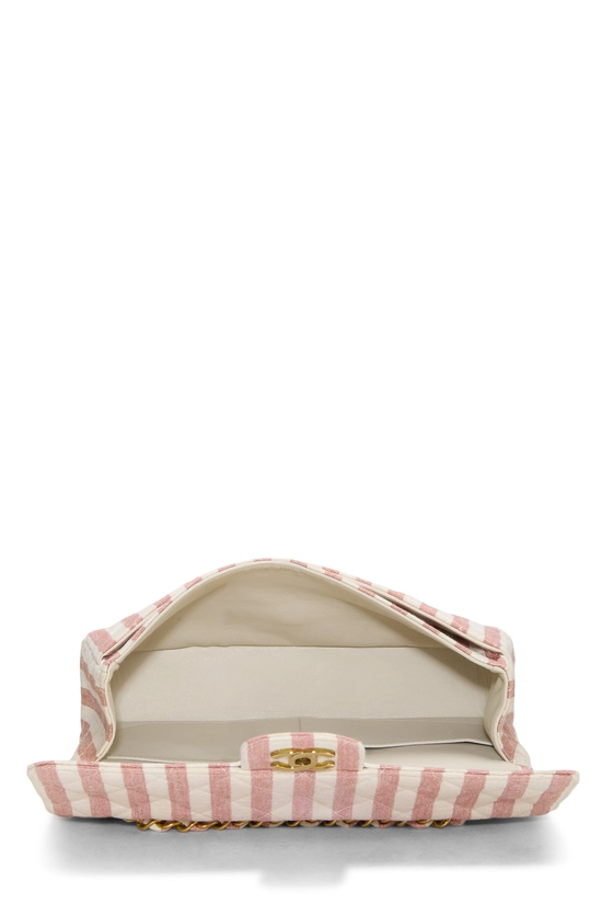 Multicolor Quilted Linen Classic Flap Medium, , large image number 5