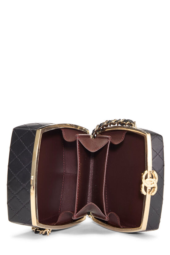 Black Lambskin Powder Case Clutch On Chain, , large image number 5