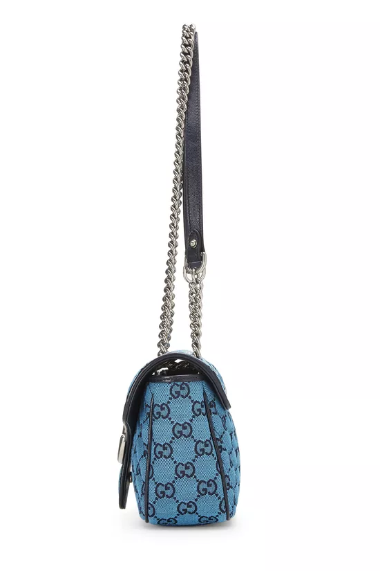 Blue GG Canvas Marmont Shoulder Bag Small, , large image number 2