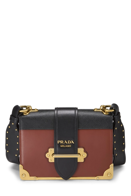 Brown & Black Leather Cahier Crossbody, , large image number 0