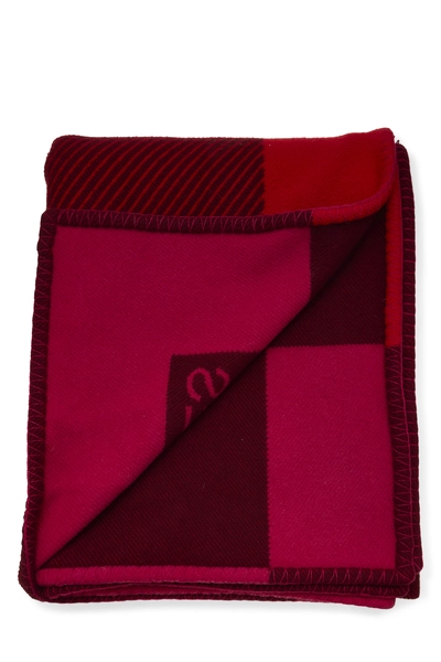 Red Wool H Riviera Throw Blanket, , large