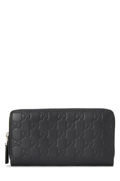 Black Guccissima Zip Around Wallet