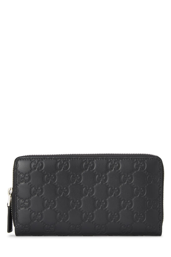 Black Guccissima Zip Around Wallet, , large image number 0