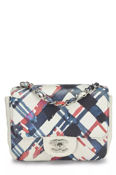 Chanel Blue & Red Calfskin Airline Square Flap Mini
