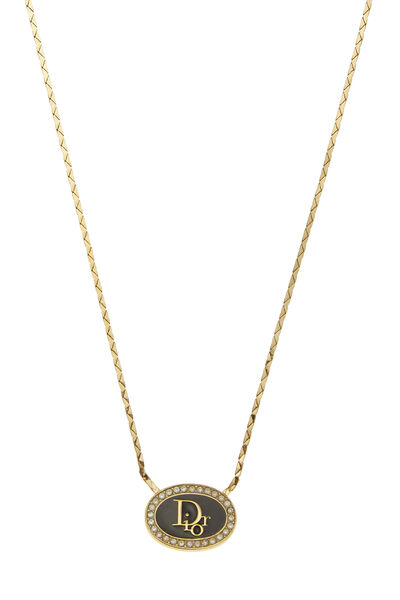 Gold & Black Dior Logo Necklace , , large