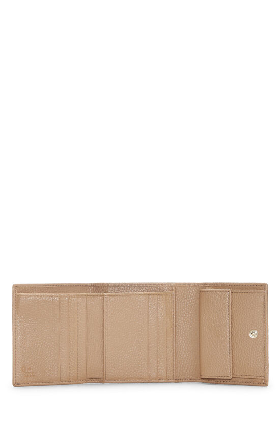 Beige Leather Soho Tri-Fold Wallet, , large image number 3