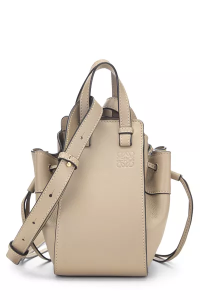 Grey Calfskin Hammock Drawstring Bag Mini