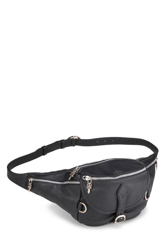 Black Leather Snat Pack Waist Bag, , large image number 1