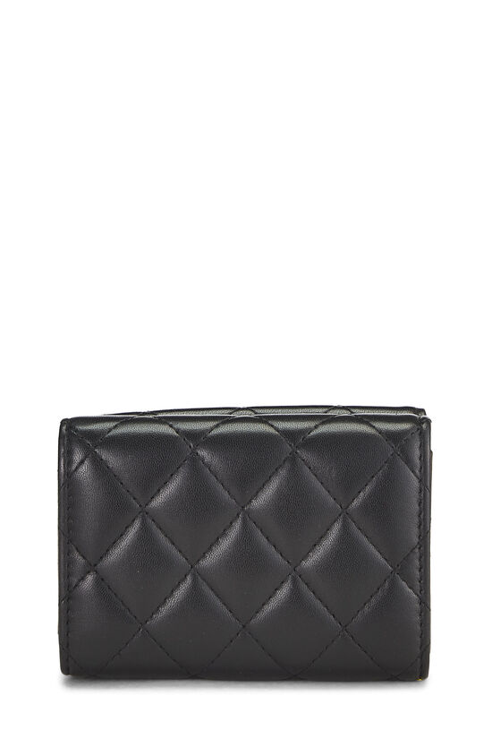 Black Quilted Lambskin Classic Flap Compact Wallet, , large image number 2