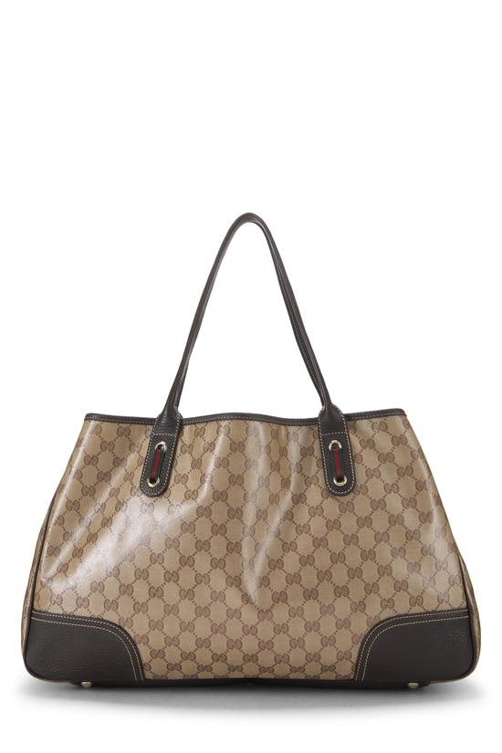 Brown Crystal Canvas Princy Tote Large, , large image number 3