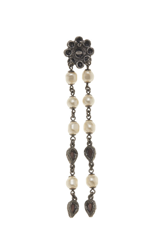 Chanel Gripoix Faux Pearl Chain Dangle Earrings Q6J4ZY19VB000