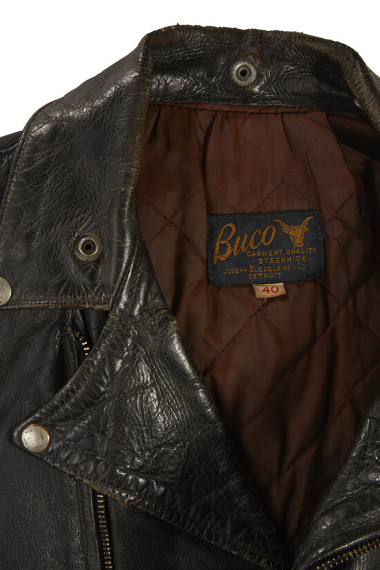 Black Leather Buco Moto Jacket, , large image number 2