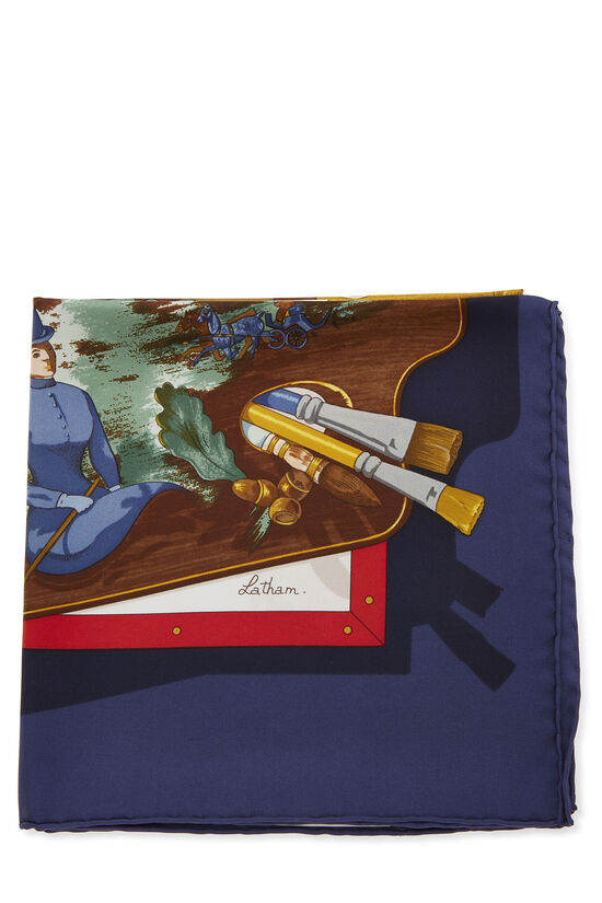 Blue & Multicolor 'Memoire d'Hermes' Silk Scarf 90, , large image number 1