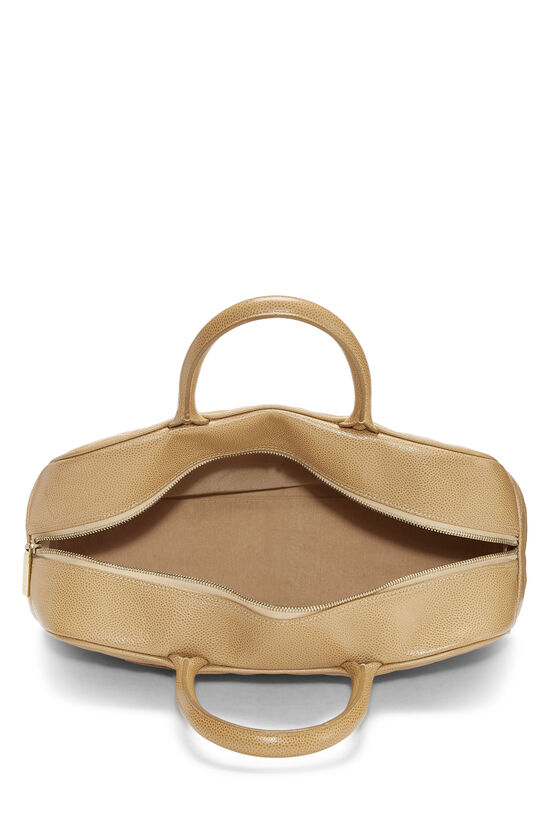 Beige Quilted Caviar Bowler Medium, , large image number 5