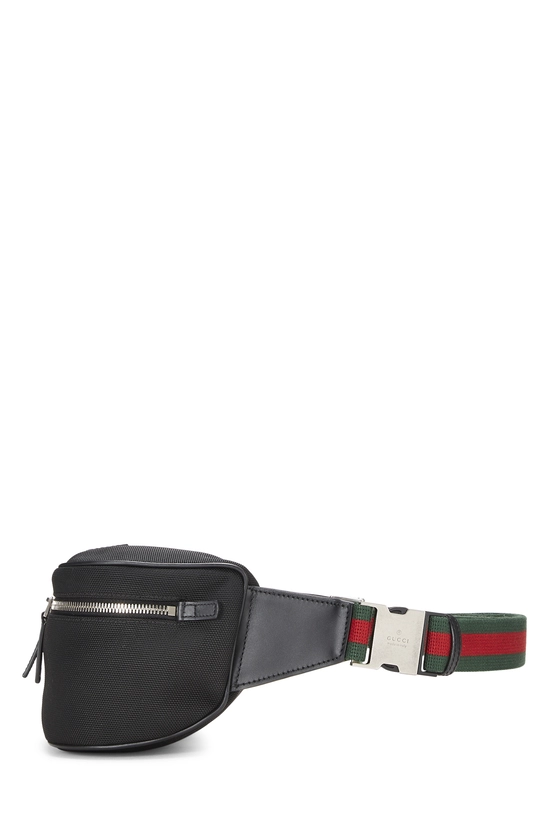 Black Techno Canvas Belt Bag, , large image number 2