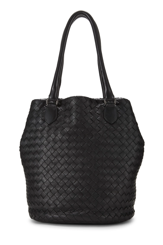 Black Intrecciato Bucket Bag, , large image number 3