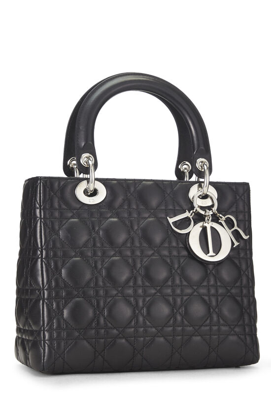 Black Cannage Quilted Lambskin Lady Dior Medium, , large image number 1