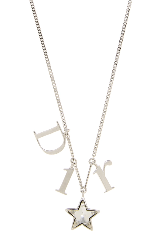 Silver Crystal Dior Star Necklace, , large image number 1