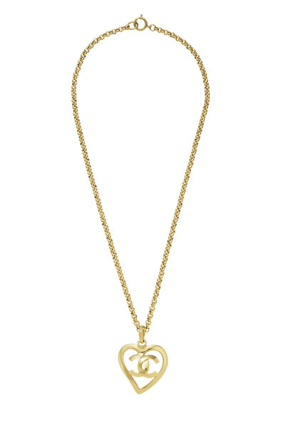 Gold 'CC' Open Heart Necklace