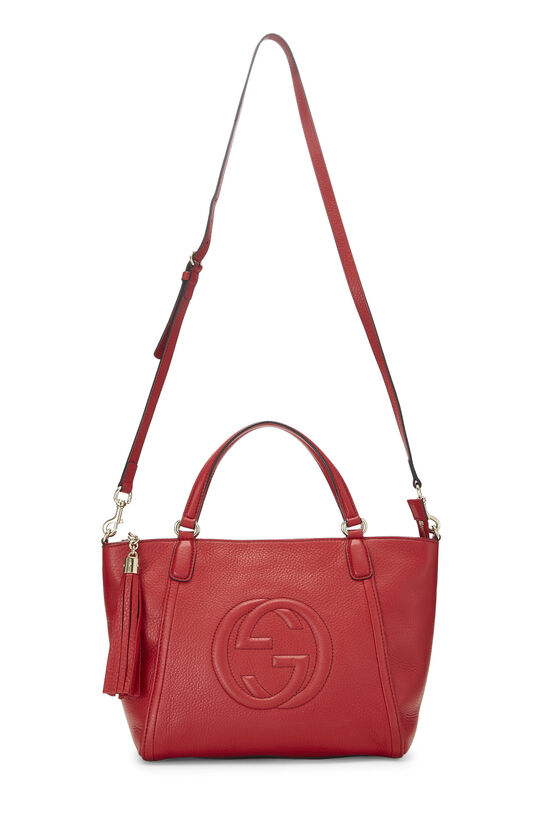 Red Grained Leather GG Soho Handbag, , large image number 2