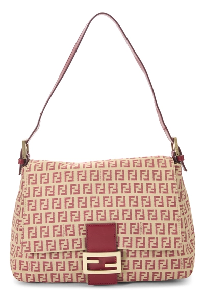 Fendi Red Zucchino Canvas Mama