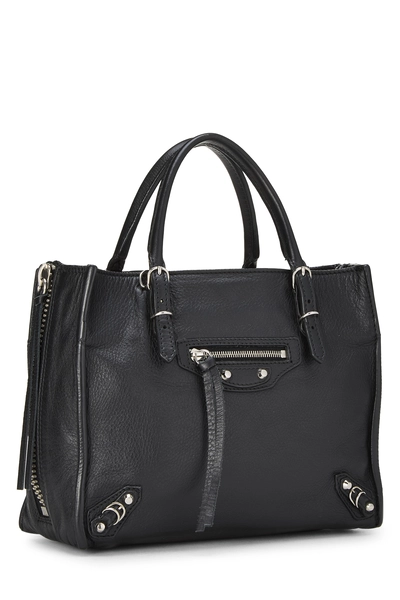 Black Calfskin Papier A4 Zip Around Tote, , large