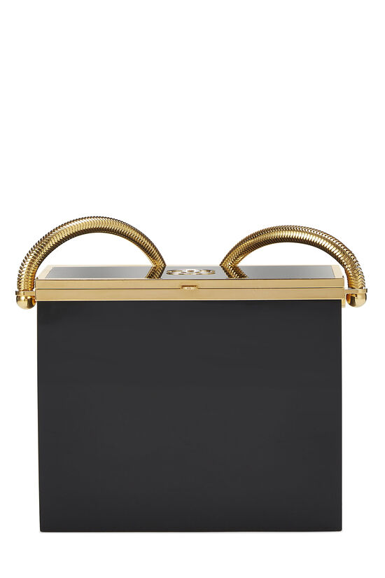 Chanel Black & Gold Lucite Minaudière Box Bag Mini Q6B0H31NKH003