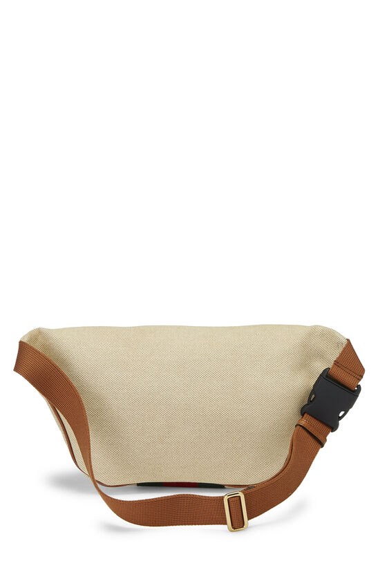 Beige Canvas Web Belt Bag, , large image number 3