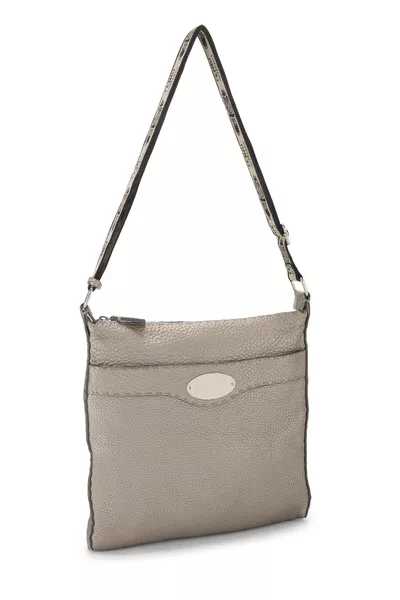 Silver Leather Selleria Messenger Bag, , large