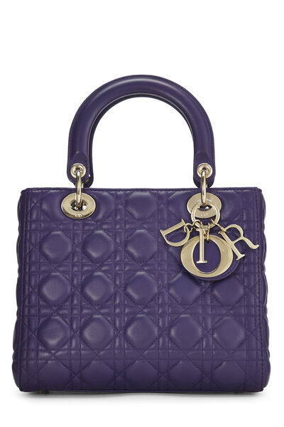 Purple Cannage Quilted Lambskin Lady Dior Medium