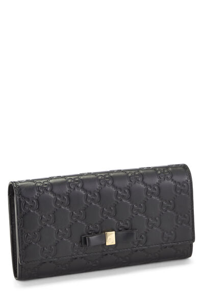 Black Guccissima Continental Bow Wallet, , large