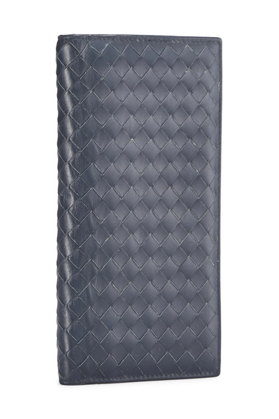 Blue Intrecciato Long Wallet, , large