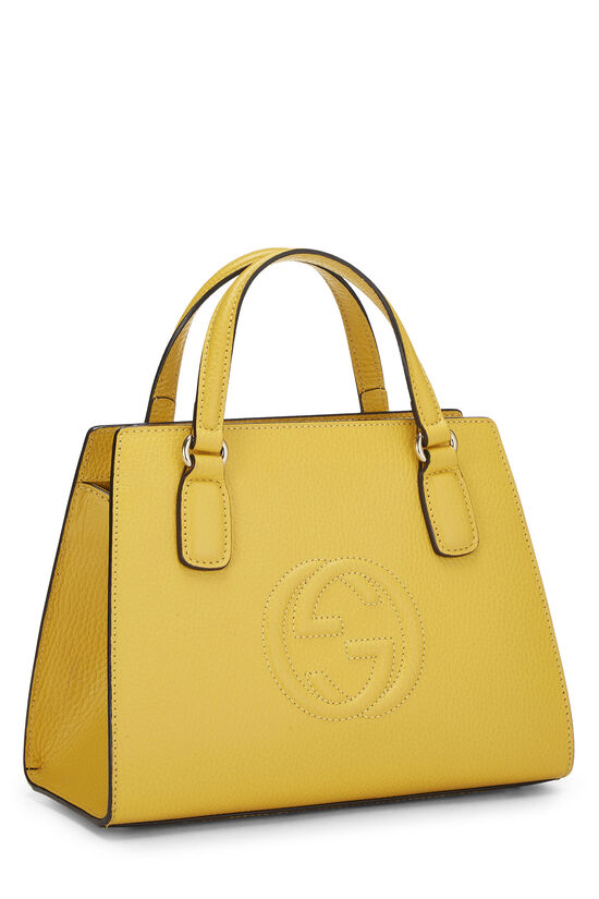 Yellow Grained Leather Soho Handbag, , large image number 1