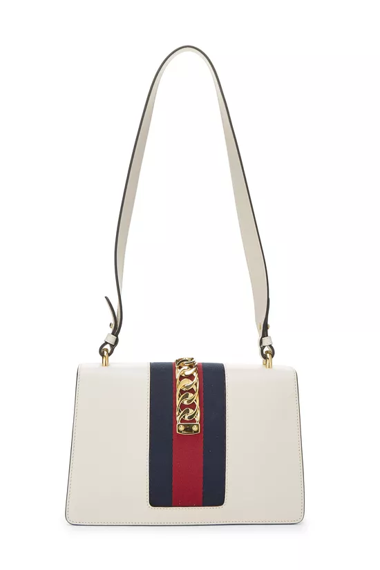 White Floral Embroidered Leather Sylvie Small, , large image number 3