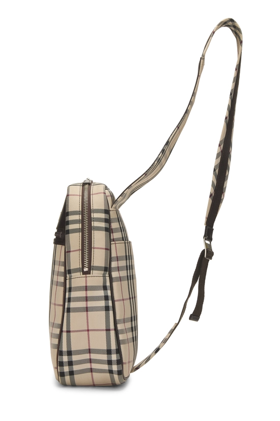 Brown Nylon Check Backpack, , large image number 2