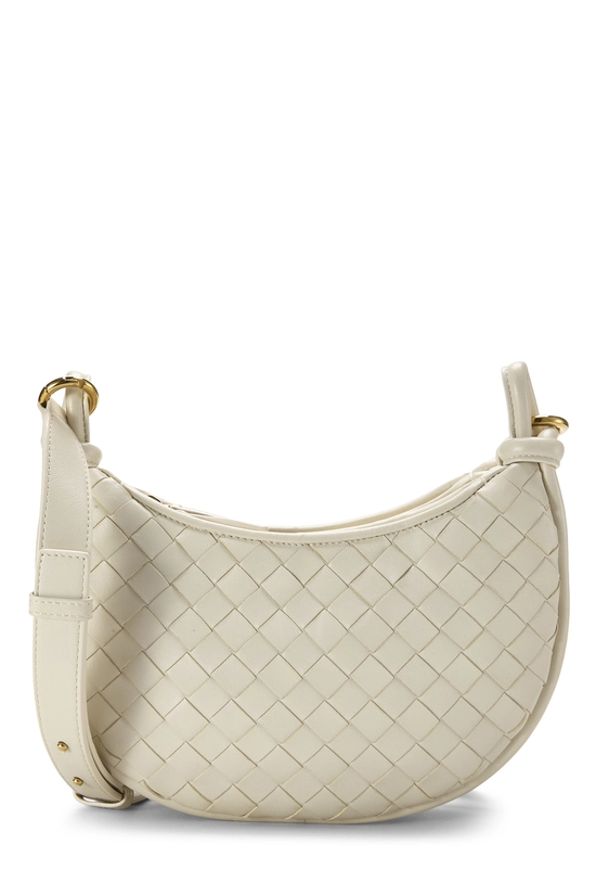 White Intrecciato Leather Gemelli Small, , large image number 0