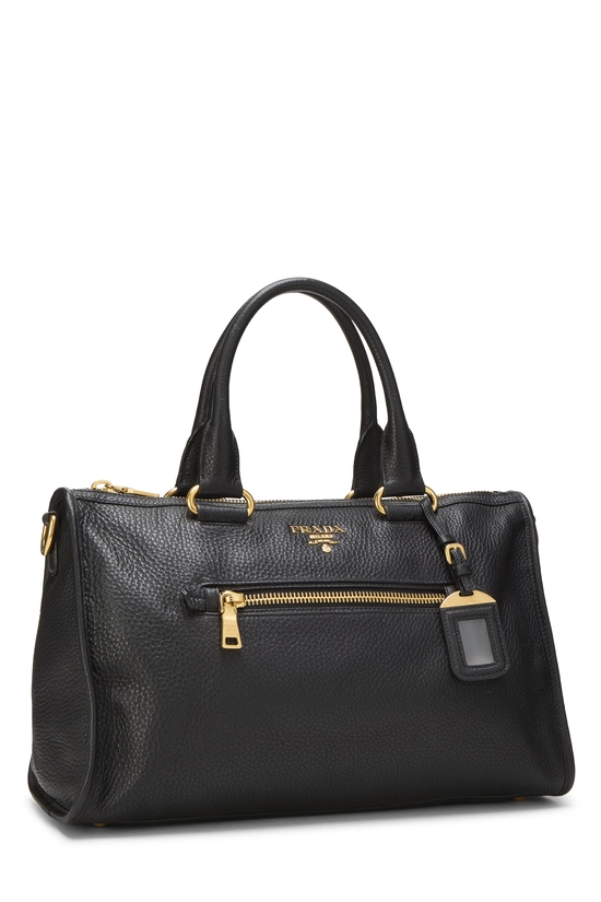 Black Vitello Daino Convertible Zip Handbag Medium, , large image number 1