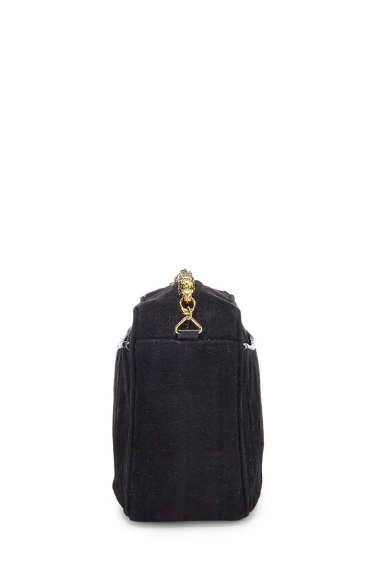 Black Vertical Suede Pocket Camera Bag Mini, , large image number 3