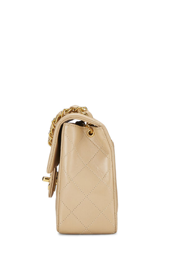 Beige Quilted Lambskin Half Flap Mini, , large image number 3