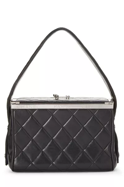 Black Quilted Lambskin Box Vanity Small