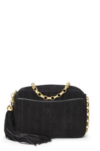 Chanel - Black Vertical Lambskin Pocket Camera Bag Large