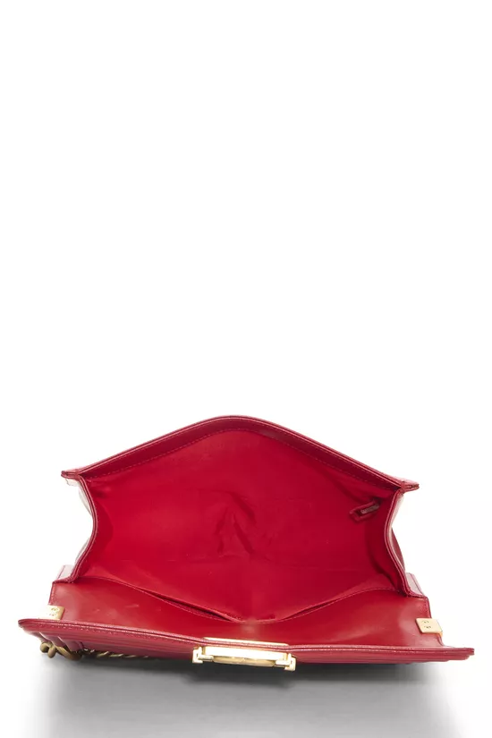 Red Quilted Lambskin Boy Bag Medium, , large image number 5