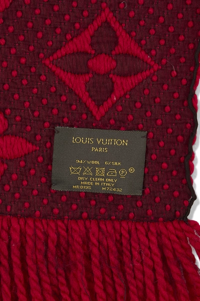 Red Wool Logomania Scarf, , large