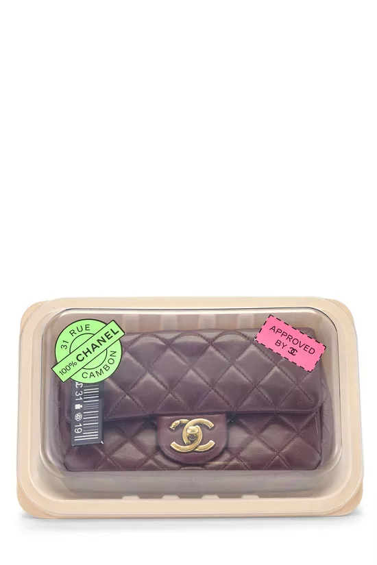 Burgundy Lambskin Meat Packaged Half Flap Mini, , large image number 6