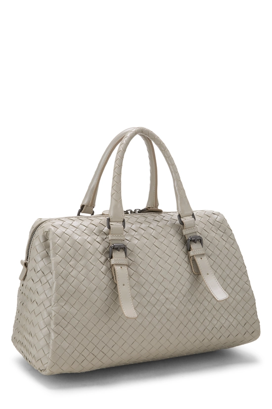 Grey Intrecciato Leather Boston, , large image number 1